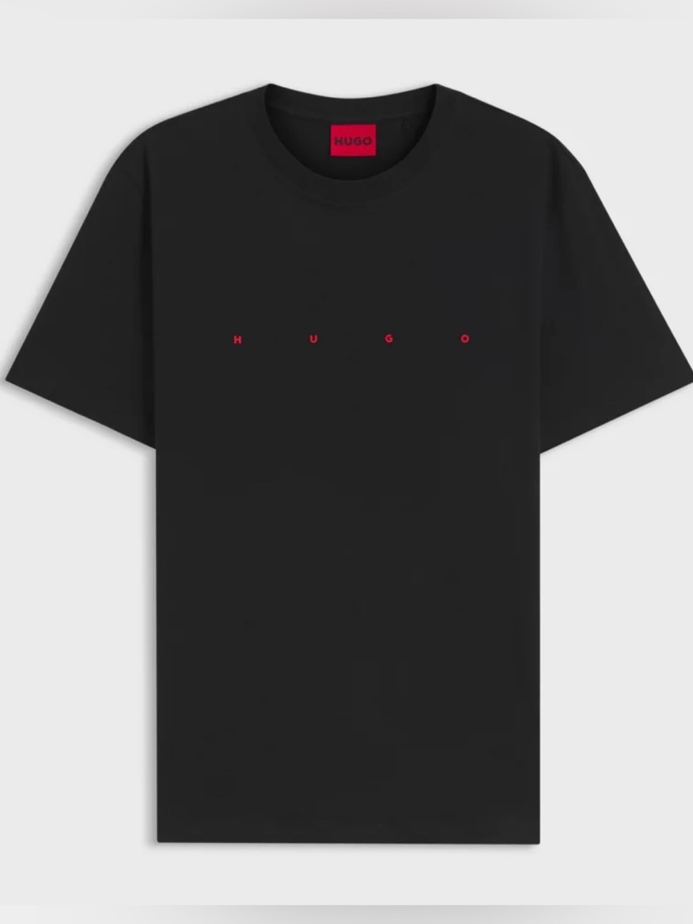 HUGO Black Short Sleeve Tee with Red Logo NWT